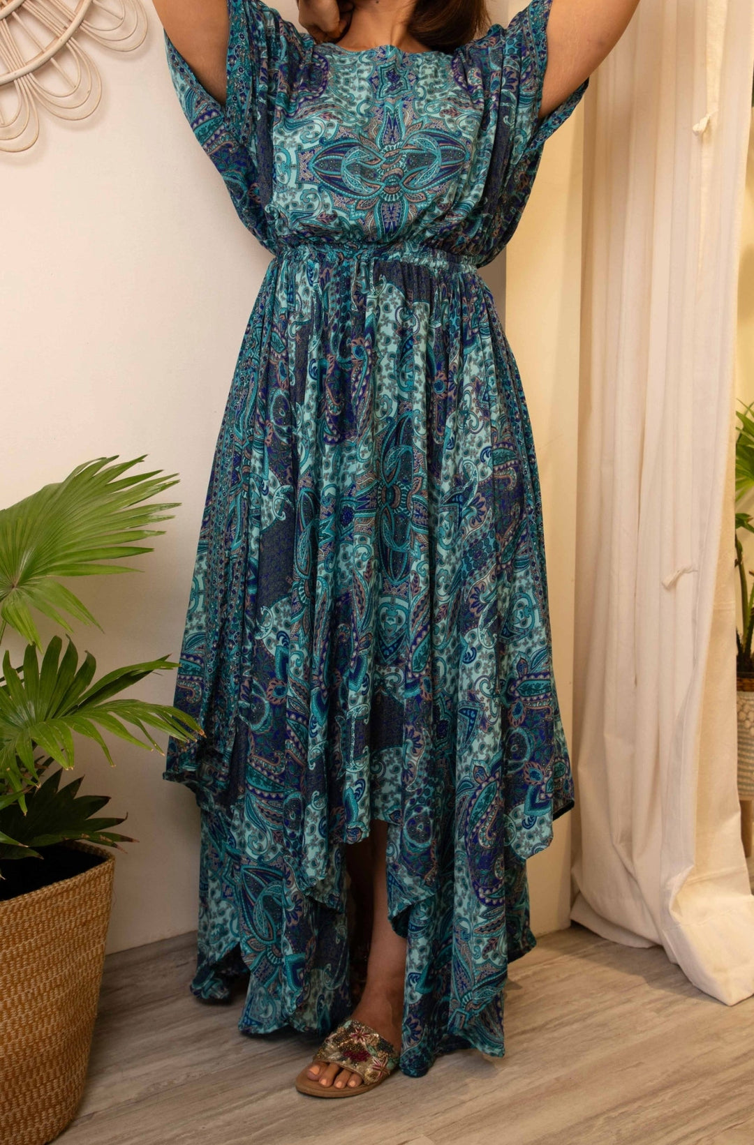 Mediterranean swirl- free size dress