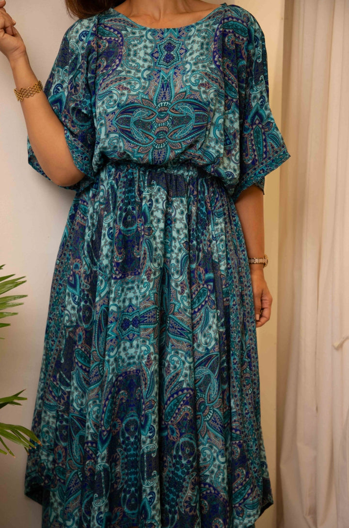 Mediterranean swirl- free size dress