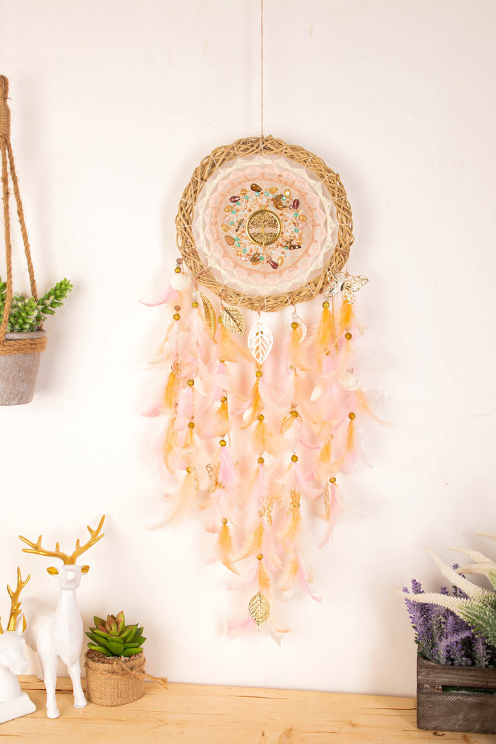 Gentle Peaches willow dreamcatcher