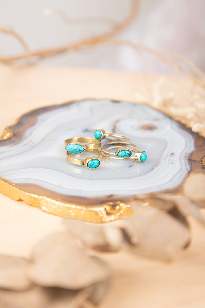 Stackable turquoise rings