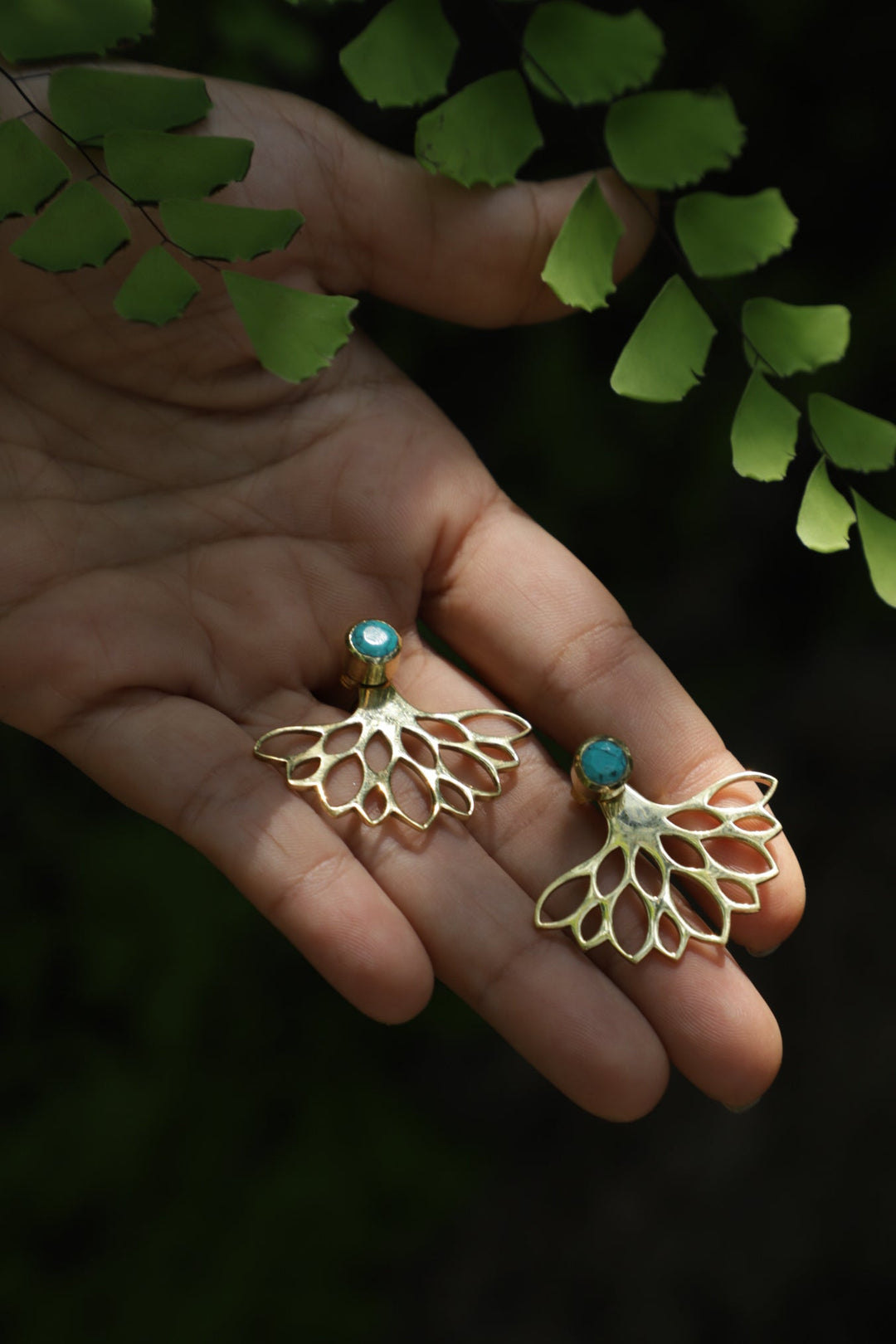 Lotus turquoise earrings