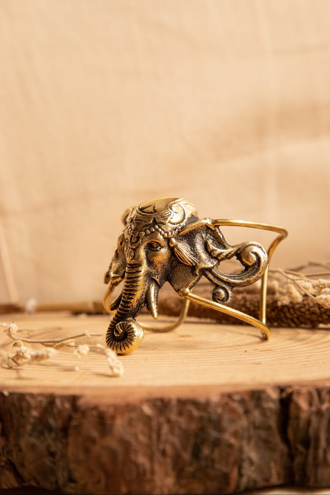Ganesha Hand Cuff + Serpent Adjustable Ring Combo of 2 items