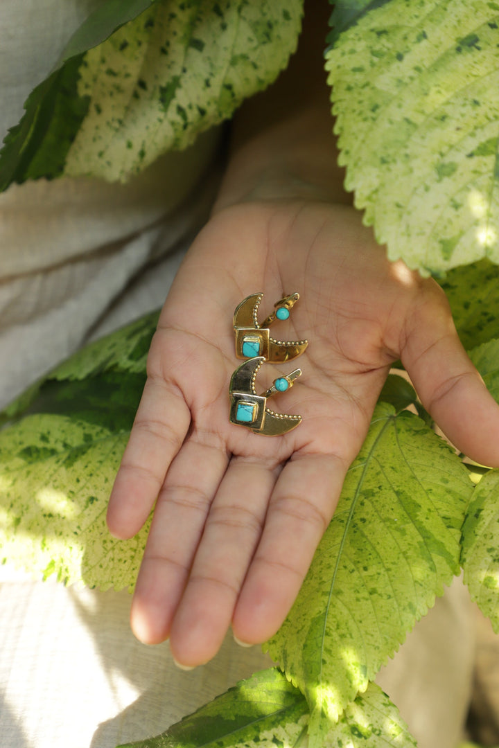 Hide and seek turquoise earrings
