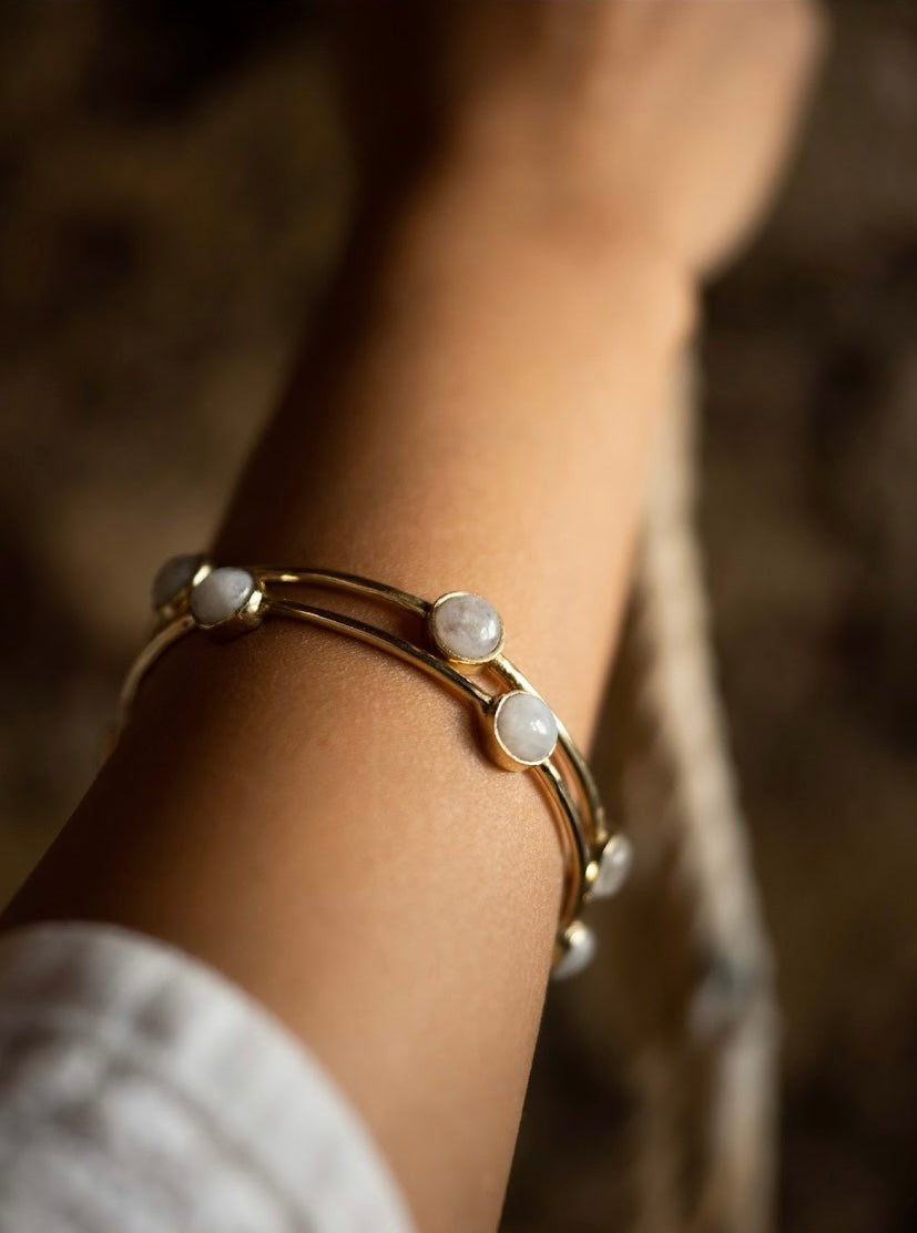 Moonstone drop bangle