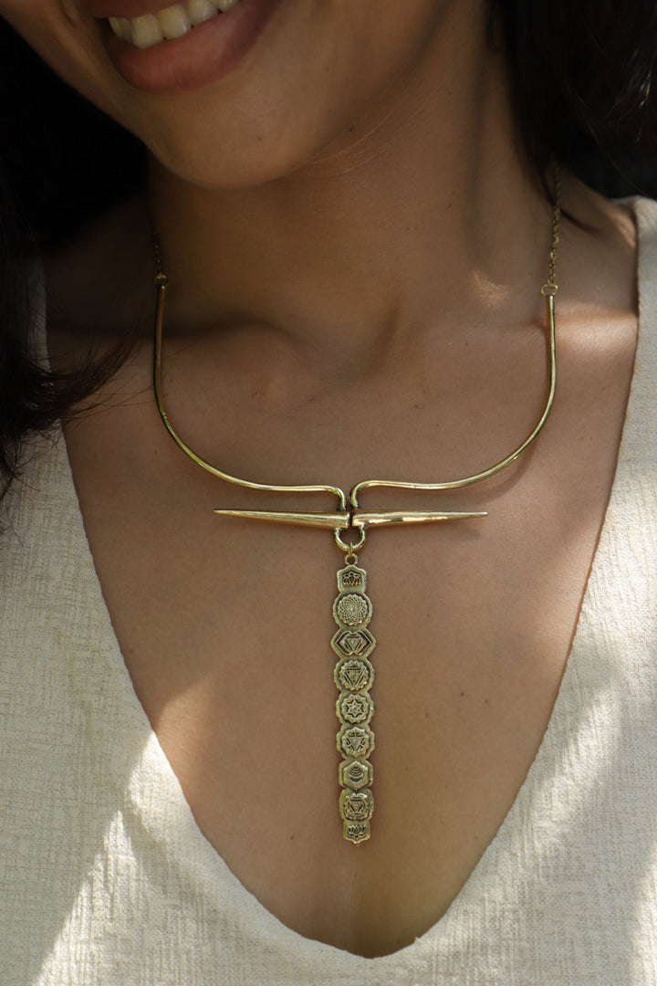 Chakra beaten necklace