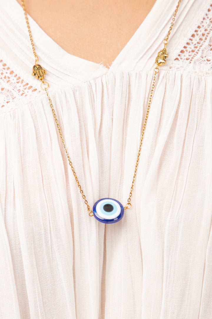 Long evil eye necklace