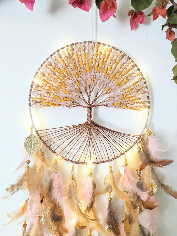 Pink Blossom Tree Of Life Dreamcatcher
