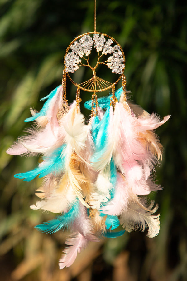 Pastel Tree Of Life + Buddha Tassel Keychain Combo of 2 items