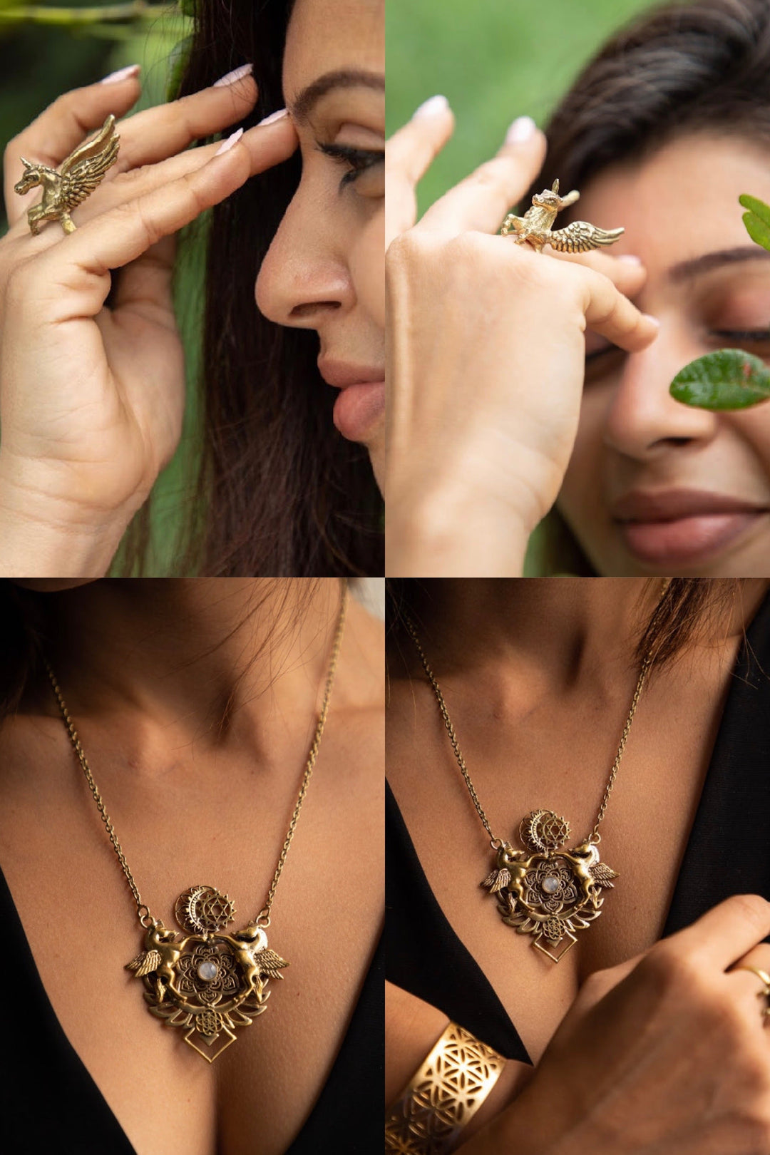 Unicorn necklace + unicorn ring combo of 2 items pre order.
