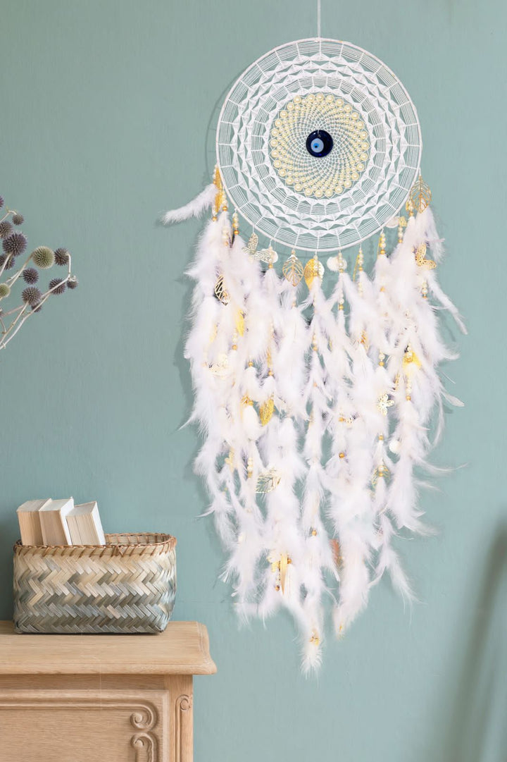 Radiating White Evil Eye Dreamcatcher