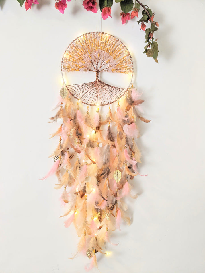 Pink Blossom Tree Of Life Dreamcatcher