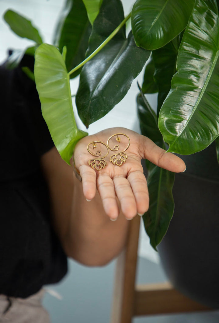 Lotus Drop Earrings