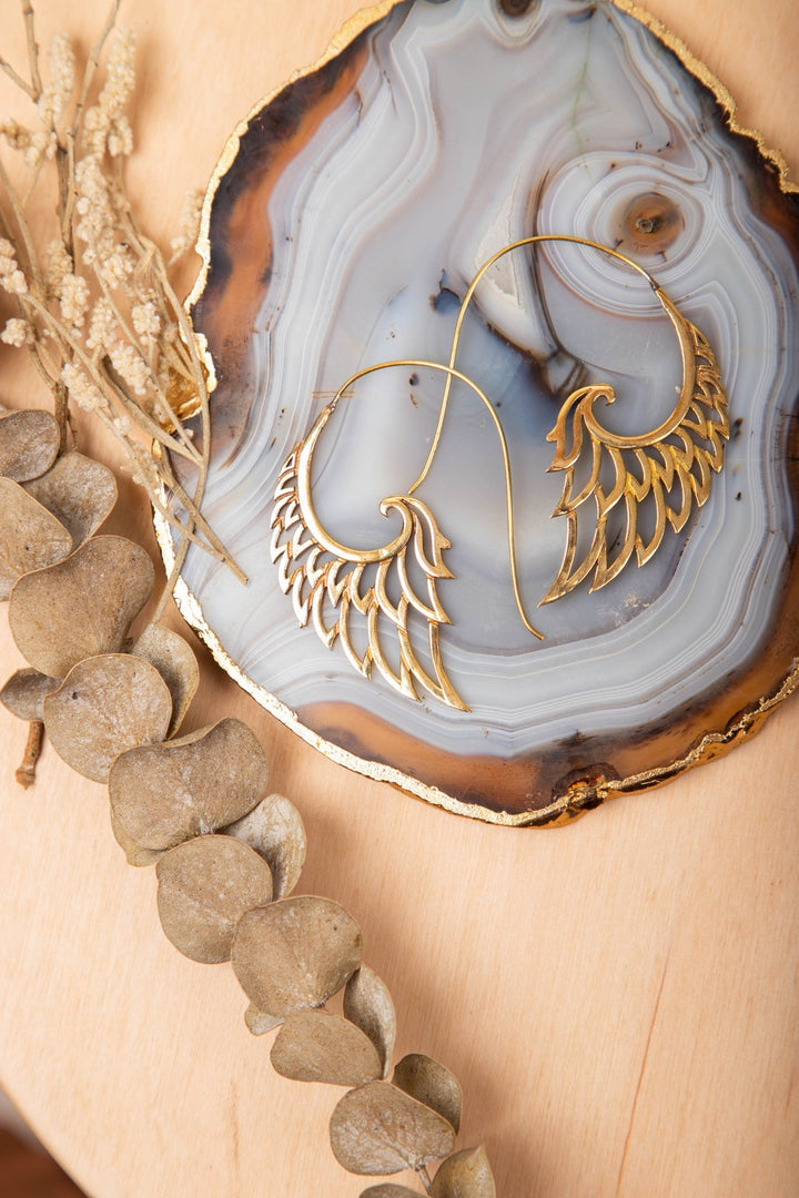 Angle Wing Earrings + Fairy Adjustable Ring Combo of 2 items