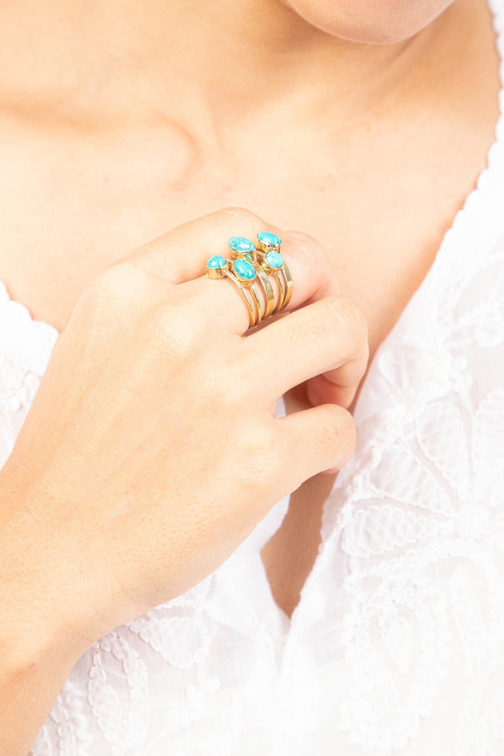 Stackable turquoise rings