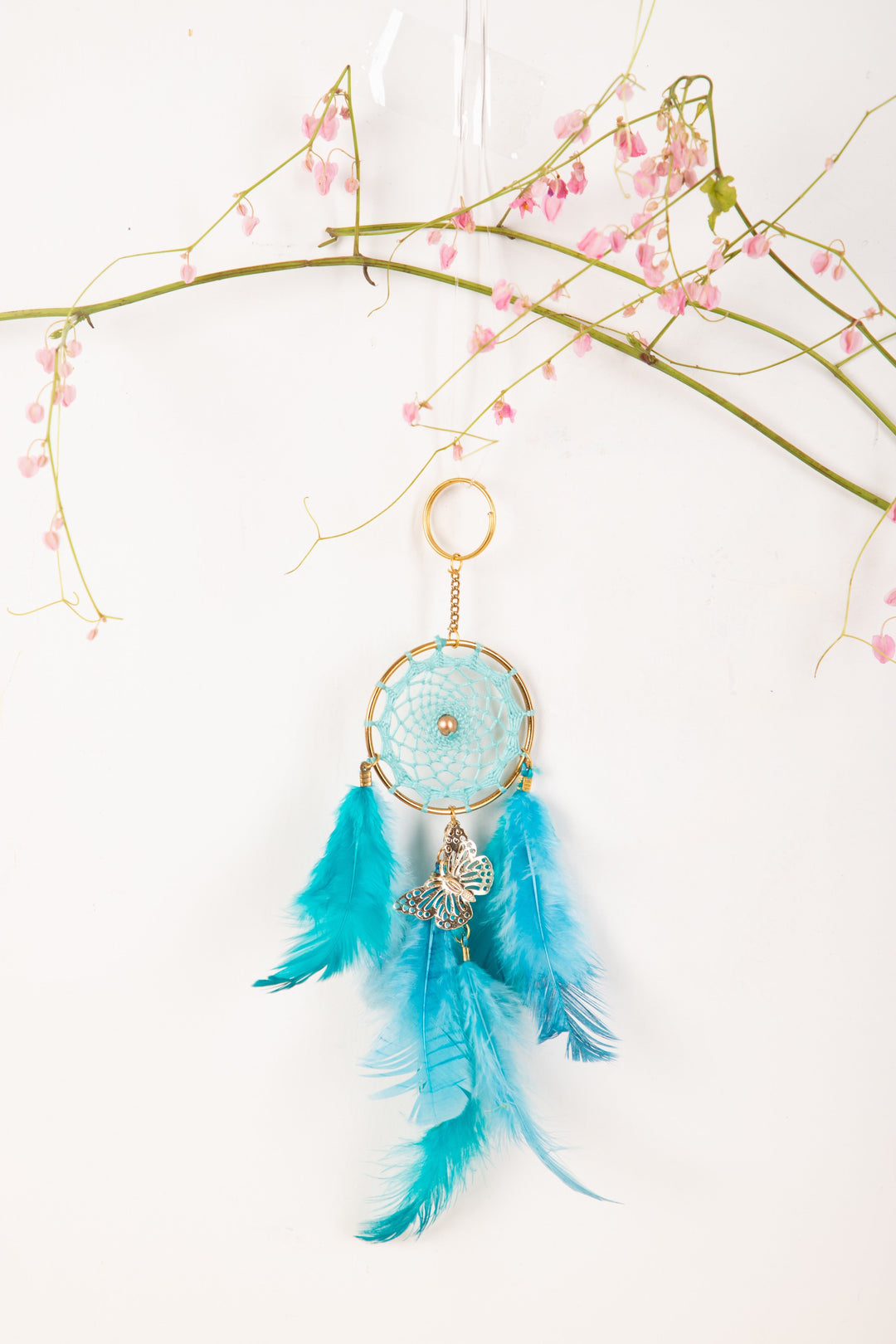 Black Evil Eye Car Hanging + Ocean Blue Keychain Combo of 2 items