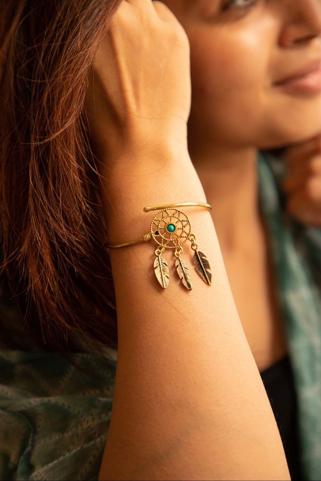 Dreamcatcher Turquoise Bangle