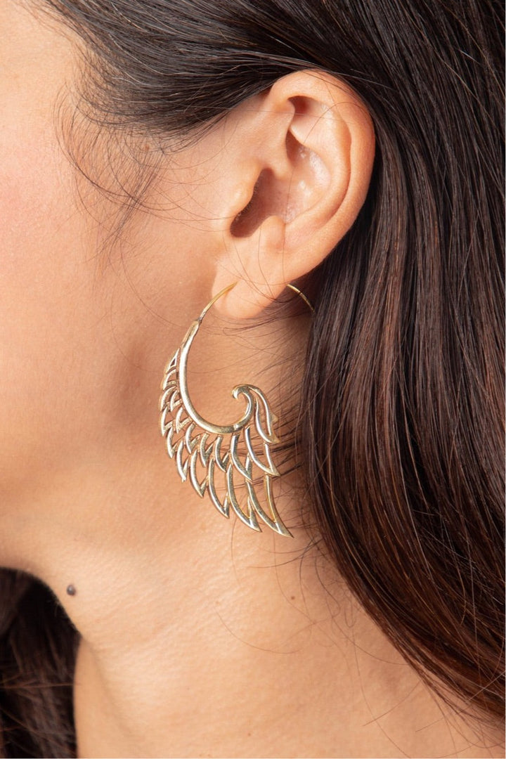 Angle Wing Earrings + Fairy Adjustable Ring Combo of 2 items