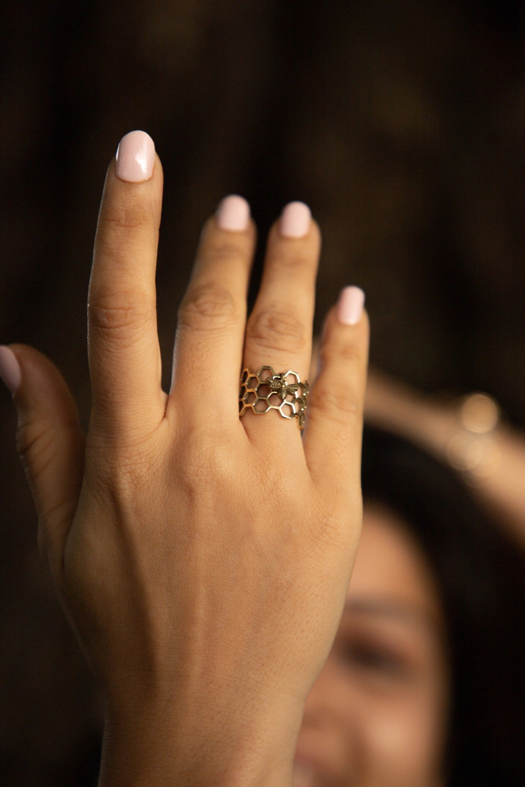 Honey comb ring.