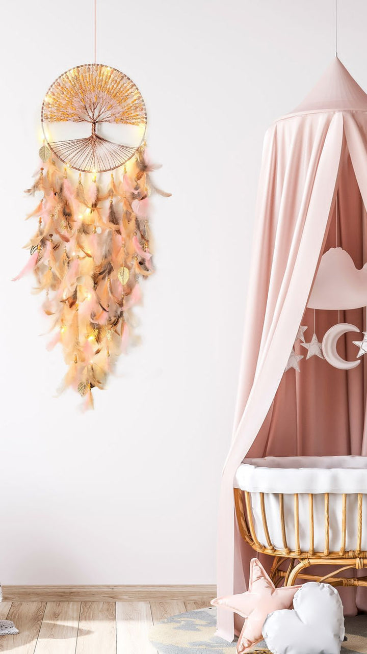 Pink Blossom Tree Of Life Dreamcatcher