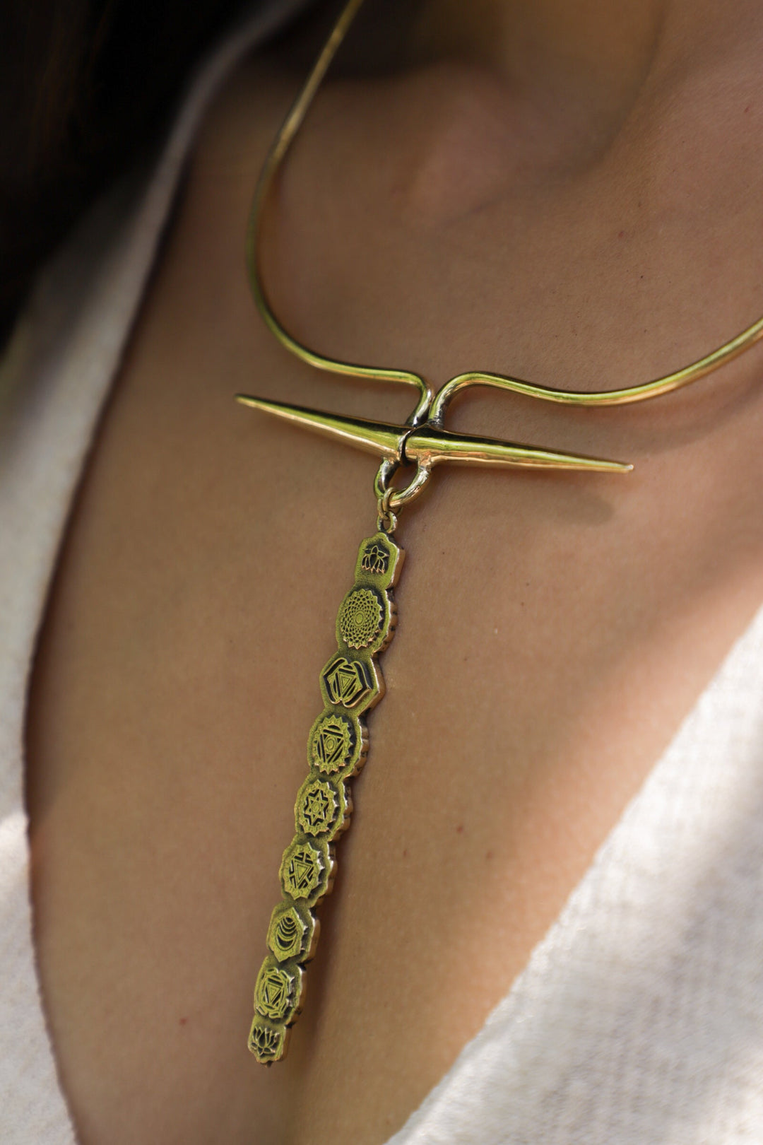 Chakra beaten necklace
