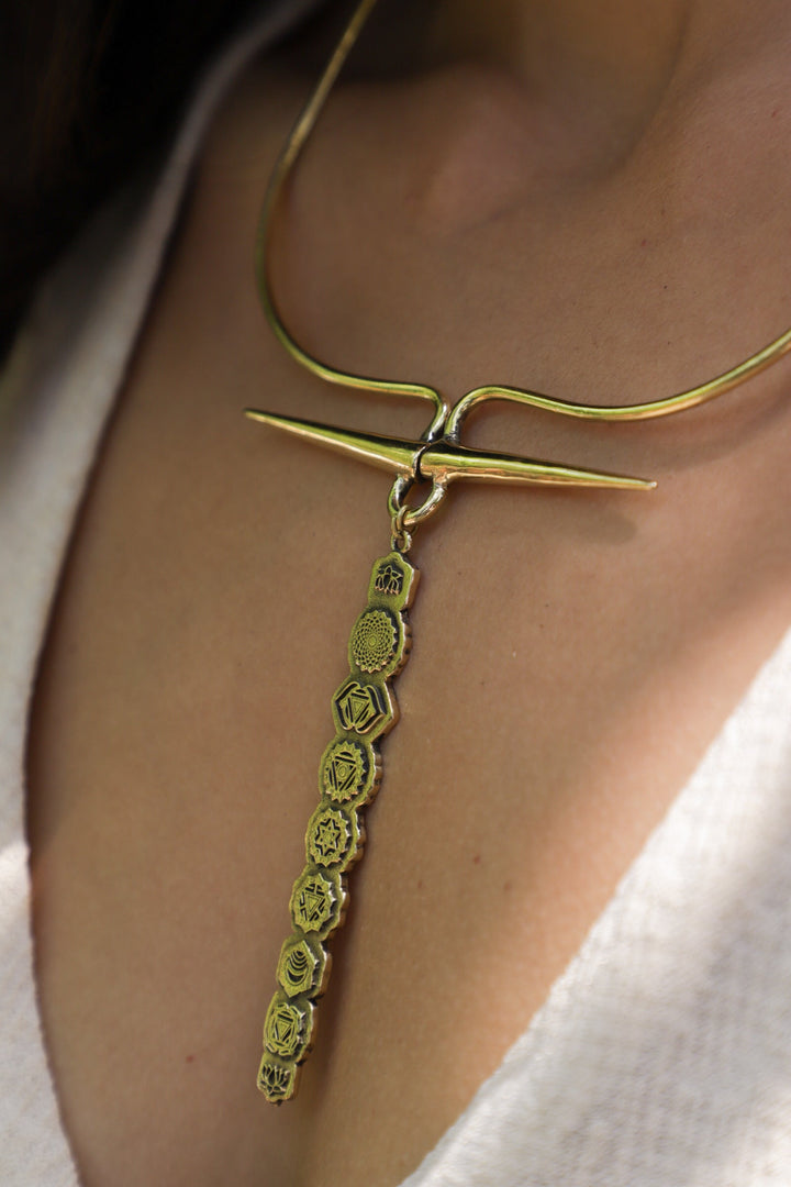 Chakra beaten necklace