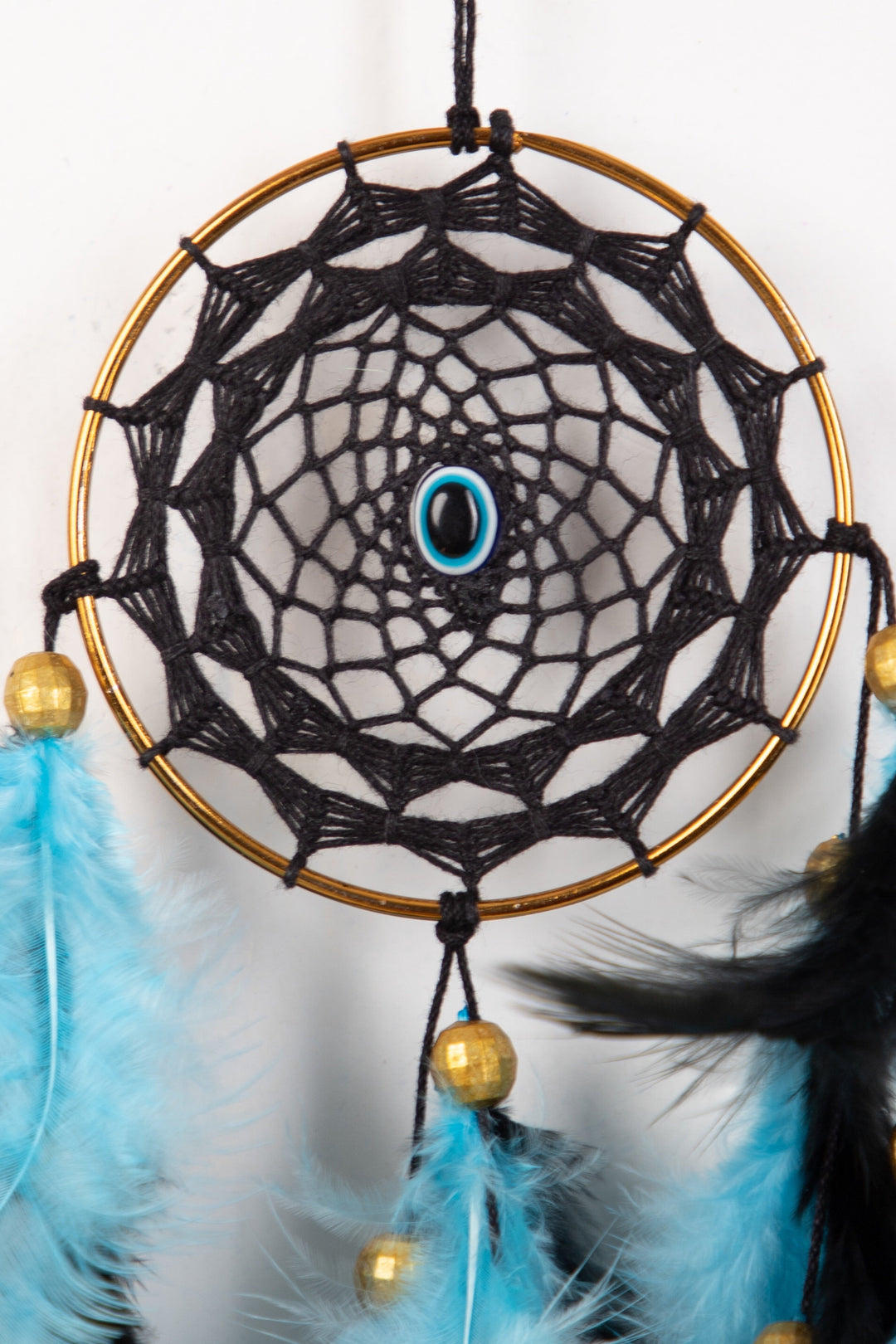 Black Evil Eye Car Hanging + Ocean Blue Keychain Combo of 2 items