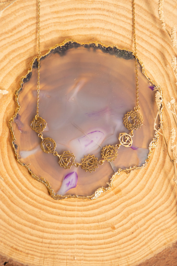 Seven Chakra Necklace + Trishul Connector Bracket Combo of 2 items