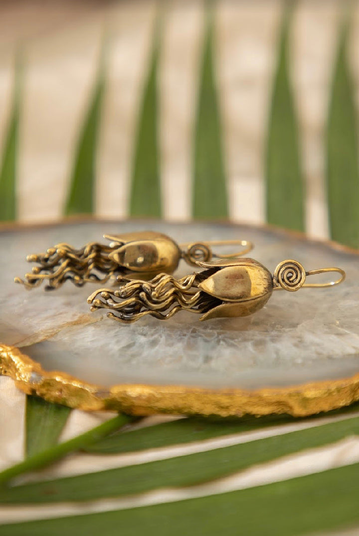 Tulip drop earrings.