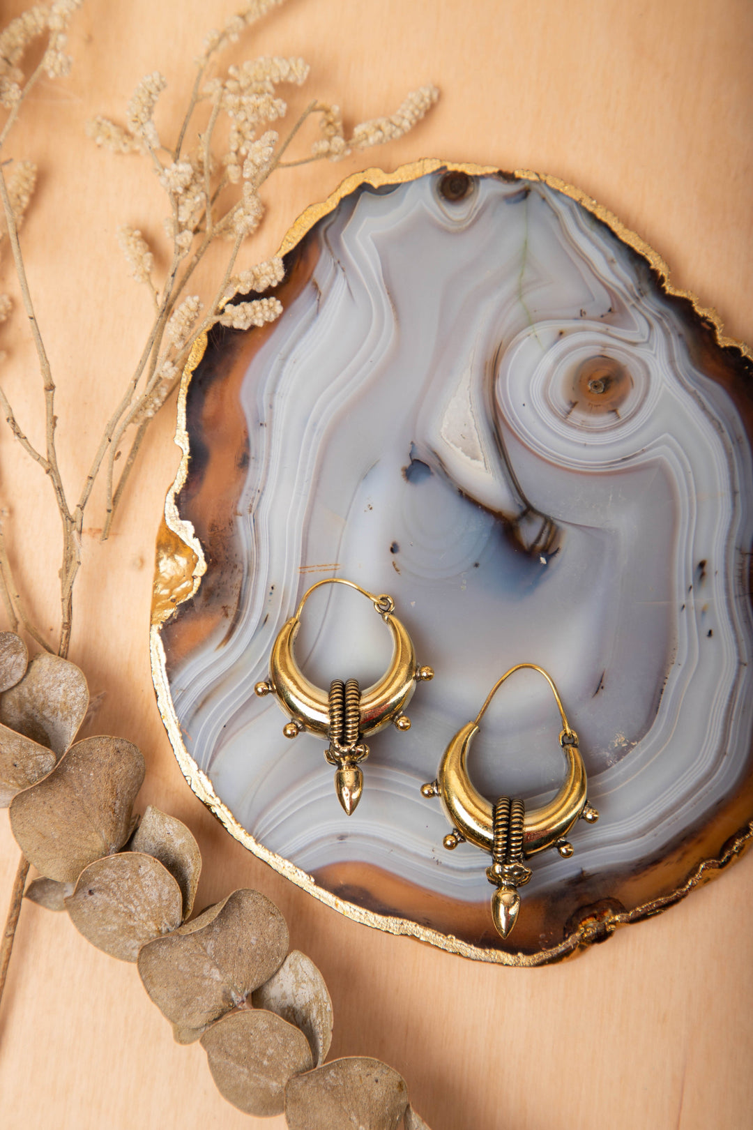 Banjara Brass Hoops