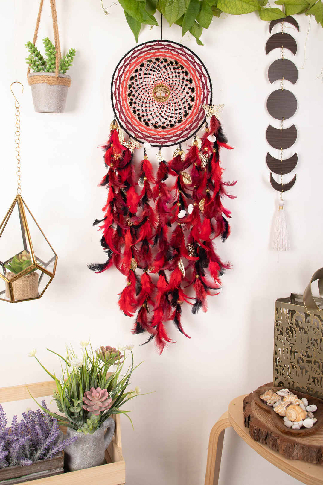 The red rising pheonix dreamcatcher