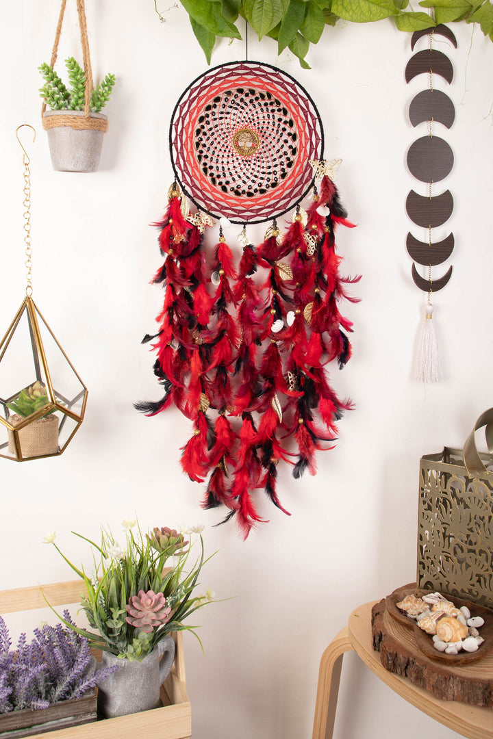 The red rising pheonix dreamcatcher