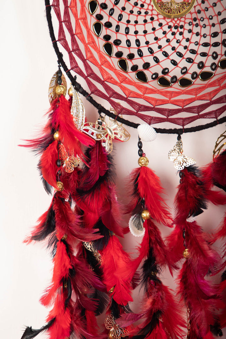 The red rising pheonix dreamcatcher