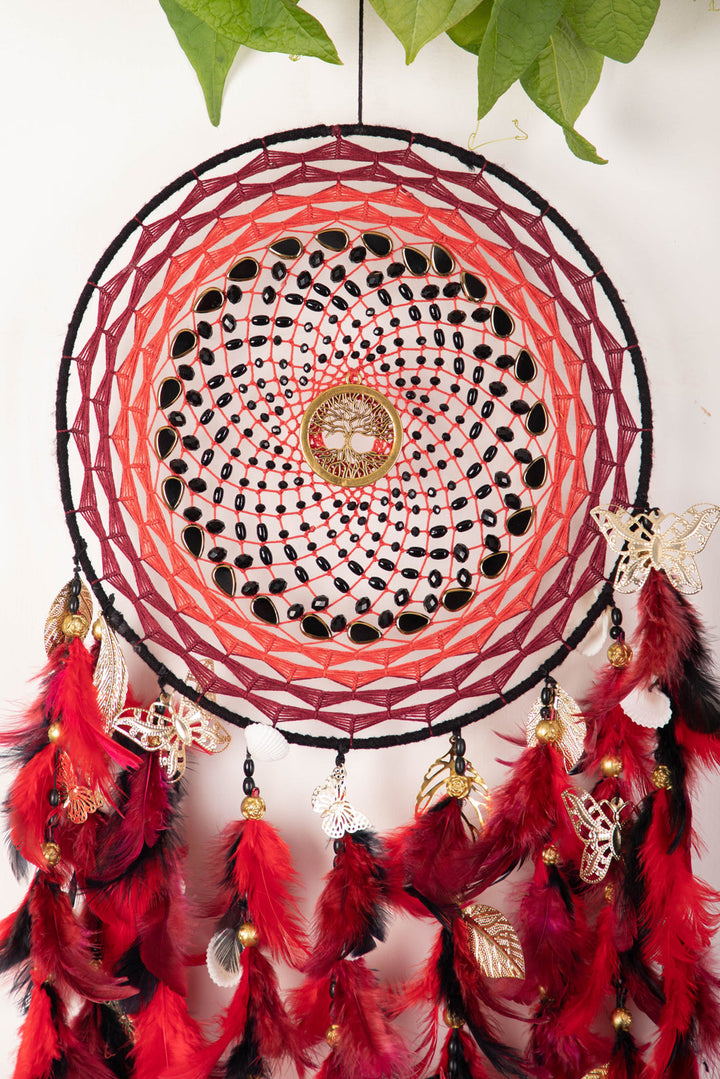 The red rising pheonix dreamcatcher