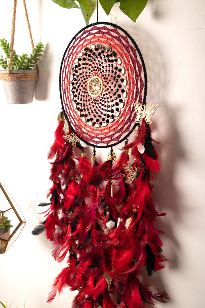 The red rising pheonix dreamcatcher